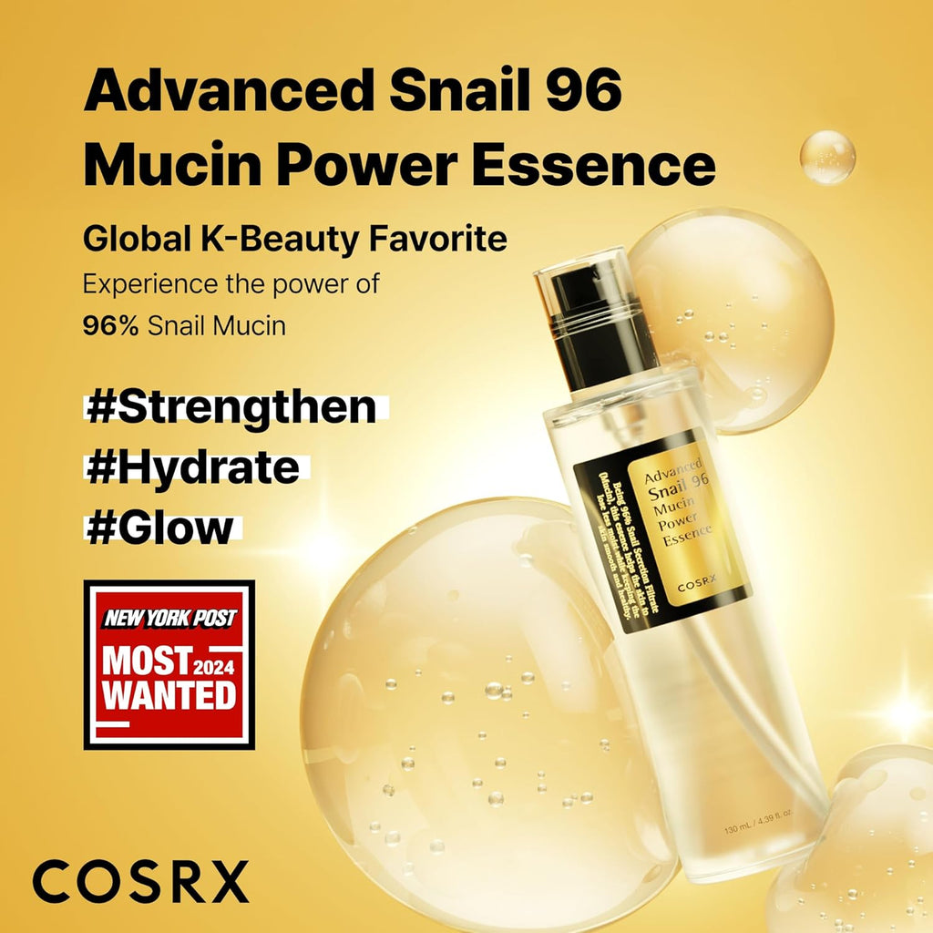 COSRX Advanced Snail 96 Mucin Power Essence 100ml | Snail Secretion Filtrate 96% | Skin Repair Serum | CPNP Registered, Korean Skin Care, Cruelty Free,.